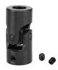 45 Steel Universal Joint Shaft Motor Connector, 360 Degree Rotatable Pin And Block Joint For Linking Angled Rods, Size 0.5 Inch By 0.9 Inch By 2 Inch, Heavy Duty Mechanical Drive Coupling with two set screws