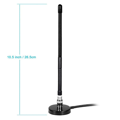 27MHz CB Radio Antenna Soft Whip with Magnetic Base for handheld and mobile use, flexible durable antenna, BNC, PL259 connectors