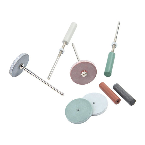 All In One Rotary Tool Polishing Wheels Kit Pro Grade with silicone buffing wheels and mandrels for jewelry making and metalwork