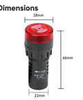 Three Pack 22mm 12V Buzzer With Red LED Indicator Light Panel Mount For Switches And Electrical Control Panels Loud Beep
