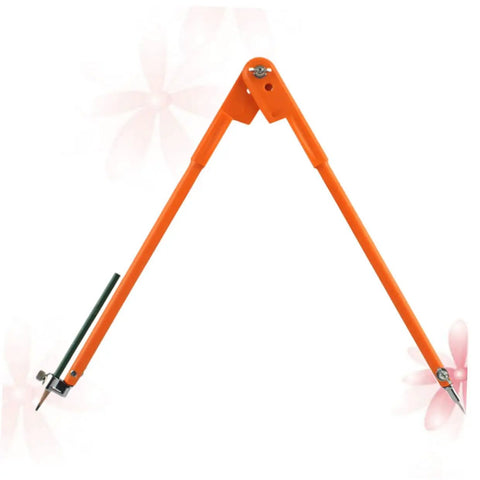 Premium Adjustable Scribing Compass For Fine Woodworkers Solid Zinc Alloy Center Marking Tool with orange arms and metal hinge.