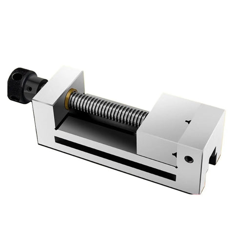 Top Shelf Precision Vise With Flat Nose Clamping Tongs Made For Grinding Machines Right angle jaws and threaded drive.