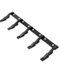 Heavy Duty 46 Inch Bucket Tooth Bar With 5 Tough Teeth For Tractor Loader And Skid Steer Bolt On Curved Design, top view.