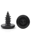 Black Plated Hex Socket Flat Round Head Wood Screw M4x12mm Self Tapping for Quick Furniture Assembly No Pre Drill Required Cylindrical Head