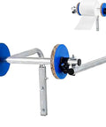 Built Tough Wall Mounted Bubble Wrap Dispenser Heavy Duty Industrial Foam Roll Stand With Smooth Width Control For Factory Moving And Shipping Packing Station Setup, showing adjustable galvanized steel frame.