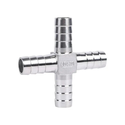 Stainless Steel Hose Barb Connectors For Home Brewing 304 Grade Tail Fittings 6mm 8mm 10mm 12mm T Y L Type 2 Way 3 Way Pipe Fittings Pagoda Tail Barb Connector For Beer Brewing, T-type 304 stainless steel hose barb connector