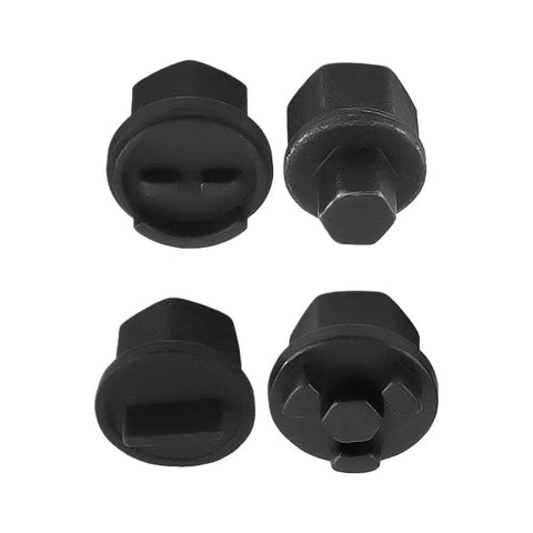 Grab This Epic 9-Piece Oil Drain Plug Wrench Kit To Tackle Any Car Truck Or Bike Job Fast With Vanadium Steel Sockets That Won't Rust Or Slip And Fit All Standard Sizes Perfect For Your Garage Setup. Black oil drain plug wrench sockets set shown from top and side
