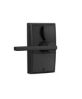 Side view of Touch Century Keyless Front Door Lock With Lever Handle Matte Black Finish featuring a sleek lever and keypad