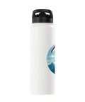 Pilot Quote Aviate Stainless Steel Insulated Water Bottle With Dual Wall Construction Keeps Drinks Hot Or Cold, white side view