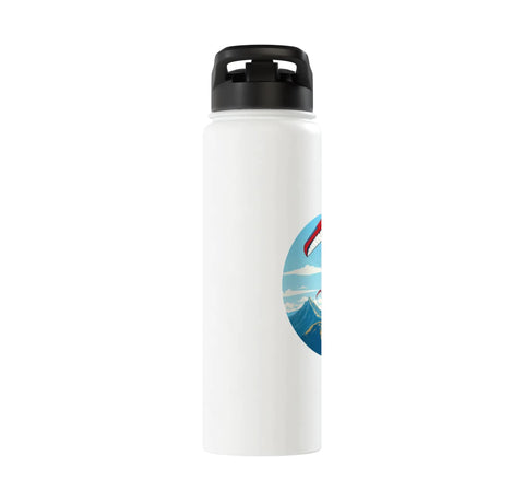 Pilot Quote Aviate Stainless Steel Insulated Water Bottle With Dual Wall Construction Keeps Drinks Hot Or Cold, white side view