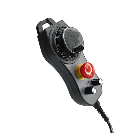 Handheld Pulse Generator For CNC Motion Control And Six Axis Machining, Pro Grade Manual Pulse Generator Handwheel, close-up of controls.