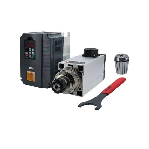 Badass 6KW Spindle Motor Kit Paired With 7.5KW VFD Inverter For CNC Router Jobs, ER32 collet and wrench included