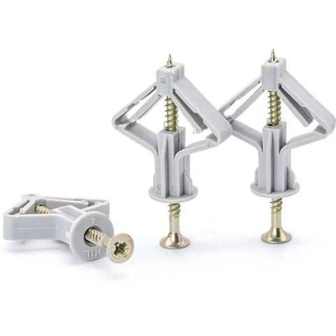 Self Drilling Drywall Anchors Kit with 100 pieces plasterboard dowels and zinc plated screws no tools needed drill free installation