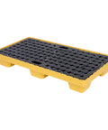 Heavy Duty Spill Proof Oil Tank Containment Tray Set For Warehouses And Shops, plastic pallet, yellow, anti-slip surface