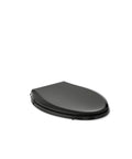 ReadyLatch Elongated Toilet Seat With Slow Close Quiet Lid, Contoured Grip Tight Bumpers, Above Bowl Installation Hardware, Easy Removal.