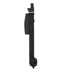 Rock Solid 20 Inch Magnetic Pool Latch With Dual Alarms And Beacon Lights To Lock Down Your Swim Area Auto Clicks When Gate Swings Wide Open Upgraded Knobs Make It A Cinch For Parents While Shutting Out Tiny Toddlers Near Pools side view of black magnetic pool latch