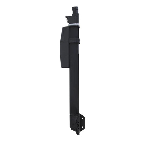 Rock Solid 20 Inch Magnetic Pool Latch With Dual Alarms And Beacon Lights To Lock Down Your Swim Area Auto Clicks When Gate Swings Wide Open Upgraded Knobs Make It A Cinch For Parents While Shutting Out Tiny Toddlers Near Pools side view of black magnetic pool latch