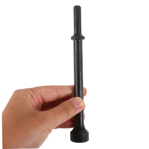 Versatile Air Hammer Drill Bit Kit With Industrial Power Tools Chisel Set For Heavy Duty Masonry Punch Work And Precision Drilling Tasks Made To Last black steel air hammer chisel bit held in hand