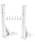 Folding Shelf Bracket Two Pack Spring Loaded Wall Mounted Shelf Support in cold rolled steel with screws shown