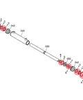 Exploded diagram of Hydraulic Steering Cylinder Seal Kit For Kubota BX Series Tractors with labeled components.