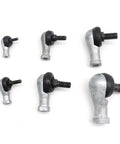 Heavy Hitter M10 To M18 90 Degree Rod End Bearing Male Steel Ball Joint Connector Right Hand Thread assorted sizes on white background