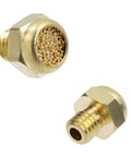 Brass Exhaust Muffler Flat Type M5 Thread Pneumatic Tools And Valves 10 Pack Quiet Noise Reduction close-up view showing threaded design