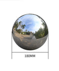 Top Shelf 304 Stainless Steel Hollow Ball Sphere With Slick Polished Finish 180MM for outdoor decor and DIY projects.