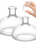 Hand holding Chest Percussion Cups Mucus Removal Device With Flutter Valve, Palm Percussor for chest therapy, reusable 2 pack