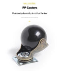 Heavy Duty Vintage Ball Caster Wheels With Antique Brass Finish Butter Smooth Rolling And Secure Snap Lock Brakes Easy Install For Chairs Sofas Tables And Shelving Units Total Room Upgrade 4 Pack with black ball and steel base.