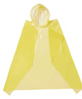 Yellow poncho from Kids Rain Ponchos Pack Of 20 Disposable With Hood, Emergency Outdoor Gear For Rainy Days, 42 x 60 inches.