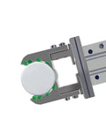 Mini Parallel Gripper For Mechanical Arm With Pneumatic Finger Cylinder Fixture Model MHZL2 16D gripping a white round object