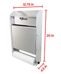 Made in USA Aluminum Work Station Organizer For Garages And Trailers, Compact Flip Out Tray Ten By Twelve Inch, side view