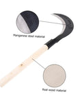Manganese Steel Hand Scythe For Weeding And Cultivation With Comfortable Grip One Handed Garden Tool with wood handle and steel blade