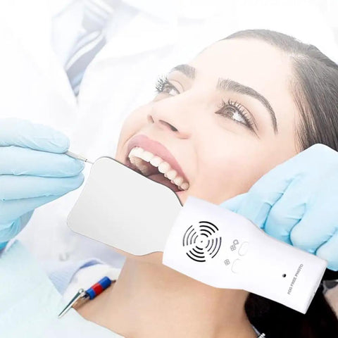 Fog Free Dental Occlusal Photography Mirror With LED Light Anti Fog Fan 360 Degree Rotating Handle on patient exam