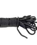 Beefy Black Double Braid Nylon Dock Line For Boat Mooring And Anchoring, 200mm Length, 4mm Diameter, coiled on white background