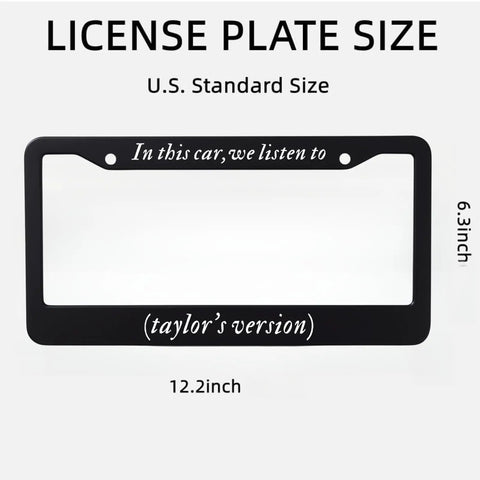 Universal 12x6 Inch License Plate Frame With Screws For Standard US And Canada Plates, Durable Alloy Material, Easy Install