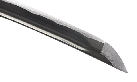 Close-up of the aluminum blade of Authentic Bamboo Katana Training Sword With Lightweight Aluminum Alloy Blade For Dope, Safe Unsharpened Practice