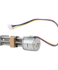 Precision Mini Linear Slide Actuator With Lead Screw Stepper Motor And Planetary Reducer For Smooth Steel Rail Motion with motor and wires.