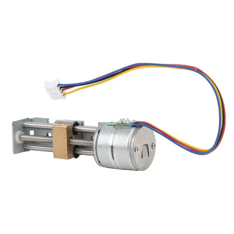 Precision Mini Linear Slide Actuator With Lead Screw Stepper Motor And Planetary Reducer For Smooth Steel Rail Motion with motor and wires.
