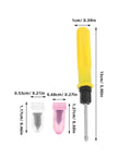 61Pcs Vacuum Tire Repair Nail Kit With Screwdriver For Cars, Motorcycles And Trucks, Pink Rubber Nails, Dimensions Shown