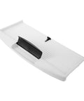 Slick Slide Out Under Desk Keyboard Tray With Heavy Duty Clamp Mount, white ABS surface, ergonomic design for smooth operation.