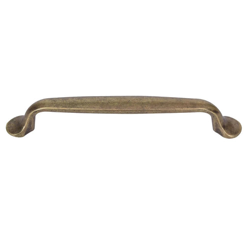 Antique Brass Cabinet Pulls 10 Pack Center To Center 5 Inch Vintage Kitchen Cabinet Handles, zinc alloy, front view of handle.