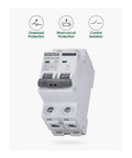 32 Amp AC Miniature Circuit Breaker 2 Pole DIN Rail Mount Thermal Magnetic Trip Switch For Solar Or Home AC Systems 120 240V C Curve MCB 63 Amp