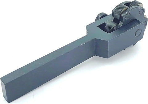 Six Wheel Multi Texture Lathe Knurling Tool With Two Holder Sizes Three Eighths By Seven Eighths By Five And One Half Inches And One Half By One Eighth By Six And One Quarter Inches Bore Three Fourths By Three Eighths By One Quarter Inch on white background