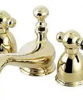 Duchess Mini Widespread Bathroom Faucet Polished Brass Sleek Solid Brass Construction Drip Free Ceramic Disc Cartridge