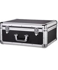 Large Aluminum Alloy Tool Case With Locking Latch, Industrial-Grade Rugged Shockproof Instrument And Meter Box, black hard shell, 52x45x25.5cm