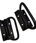Black Iron Aviation And Transport Box Handles 2 Pack With Screws Included; sturdy black iron chest handles for aluminum boxes.