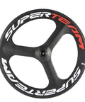 Tri Spoke Carbon Wheelset for 700c Road Bikes with Matte Finish, EN Tested, Front View