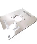 Heavy Duty Aluminum Router Table Insert Plate Woodworking Trimmer Universal Mount Center Bushing smooth surface for accurate cuts.