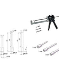 Flexible Conveyor Chain Plate Remover Tool With Three Interchangeable Heads, Lightweight High Strength Plastic, tool diagram and heads